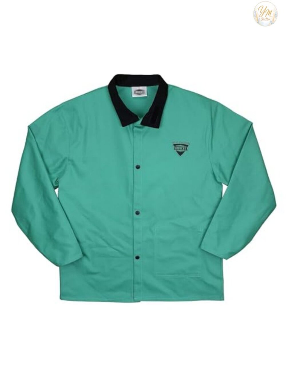 FR Treated Cotton Sateen Welding Jacket Anodized Snaps Pop-Up Collar